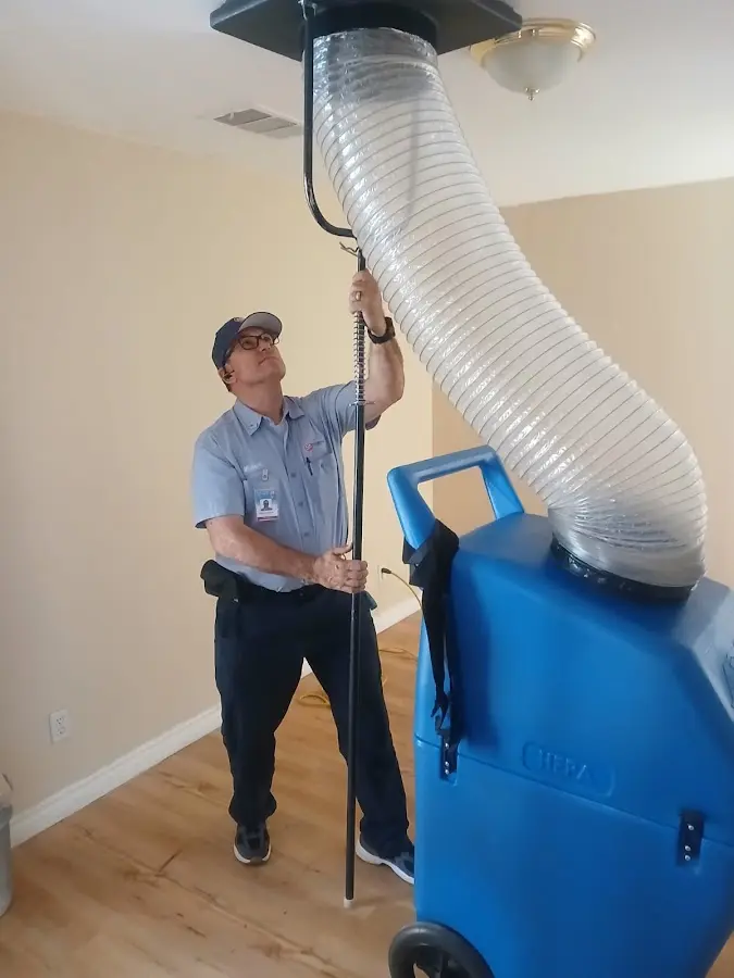 Mini Split Installation technician using HEPA equipment in Santa Rosa